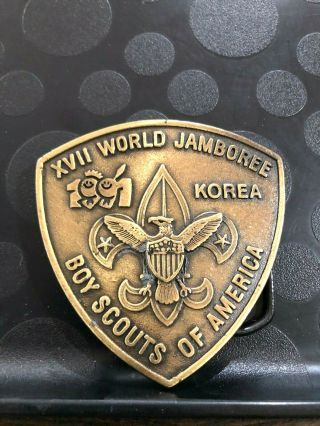 1991 World Jamboree Boy Scouts Of America Contingent Belt Buckle Bv