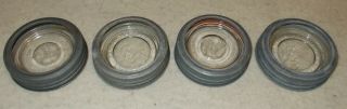 4) Ball Vintage Zinc And Glass Wide Mouth Mason Jar Lids