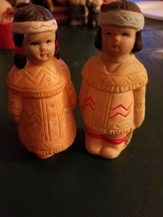 Native American Boy And Girl Salt And Pepper Shaker