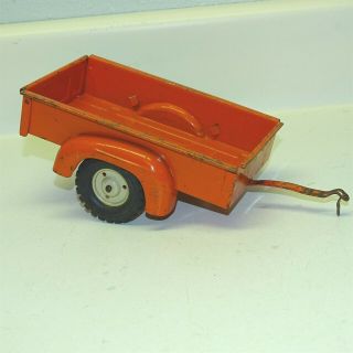 Vintage Tru Scale Utility Farm Trailer,  Pressed Steel Toy Vehicle,  Orange 2