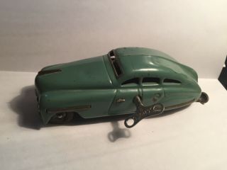 Schuco Fex 1111 Tin Windup Toy Car - Made In West Germany Green With Key
