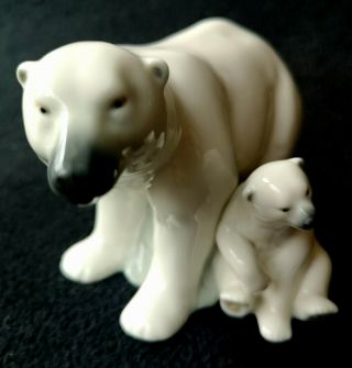 Porcelain Figurine White Polar Bears