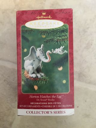 Hallmark Dr.  Seuss –horton Hatches The Egg,  Set Of Two Ornaments 3rd Series 2001