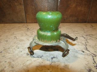 Vintage J.  W.  L Jar Top Sealer for Canning with Green Wooden Handle 2