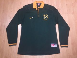 South Africa Springboks 1998 Vintage Rugby Union Nike Cotton Shirt Jersey Xl