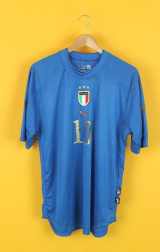 Vintage Bnwt Puma Italy Italia Football Shirt Jersey Camicia Baggio 2004 - 2006 L