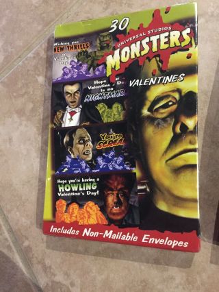 2 Vintage Universal Studios Monsters Valentines 90s - - RARE 30 Cards 2