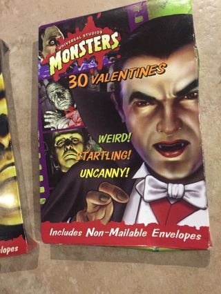 2 Vintage Universal Studios Monsters Valentines 90s - - RARE 30 Cards 3