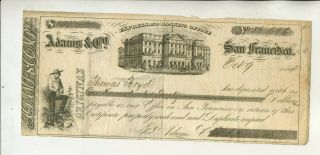 1854 Deposit Certificate Adams & Co Express & Banking House San Francisco