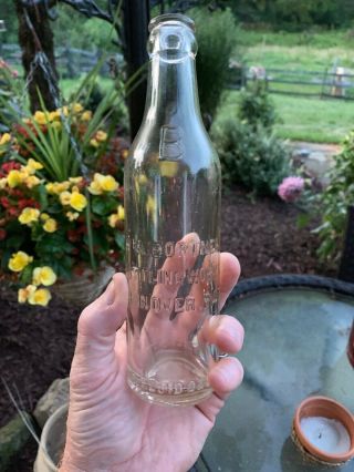 Vintage H.  A.  Bortner Bottling 8 Oz Bottle / Hanover Pa / Green Tint