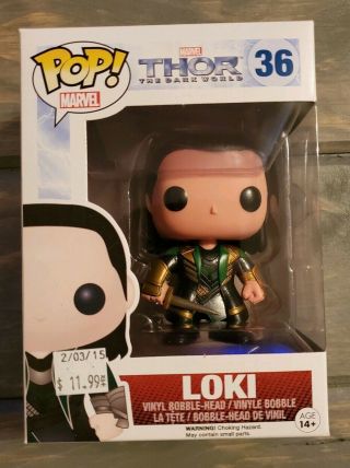 Funko Pop Marvel Loki 36 Thor The Dark World No Helmet