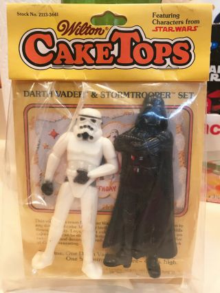 Darth Vader Stormtrooper Wilton Cake Tops Topper Set Vintage 1983 Star Wars 4.  5