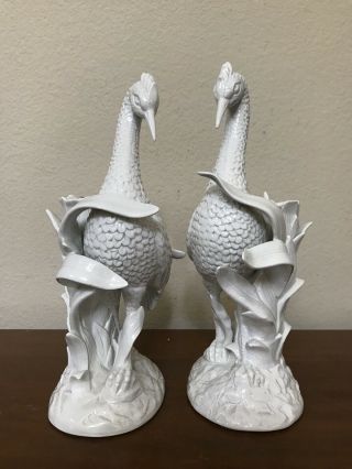 Vintage Fitz & Floyd White Winged Bird Griffin Figural Candle Holder Pair