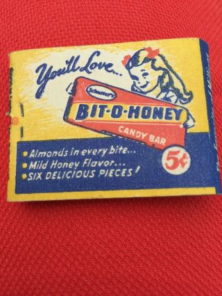 Bit O Honey Candy Vintage Matchbook Travel Souvenir 2