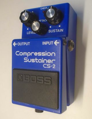 Boss Cs - 2 Cs2 Compression Sustainer Guitar Effects Pedal,  Vintage Early 1983