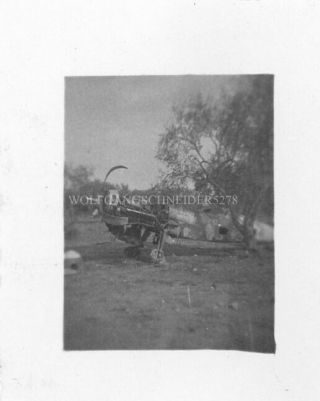 Org Wwii Photo: Destroyed Bf - 109 On Airfield,  Sicily