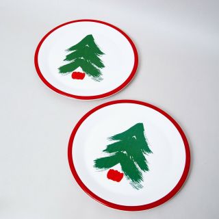 Set Of Two 1985 Vintage Pfaltzgraff Marimekko Christmas 10.  75” Dinner Plates
