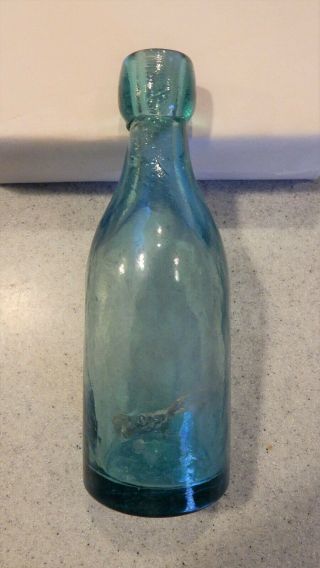 A & D H C - Chambers Smooth Bottom Blob Top Circa 1870 Bottle