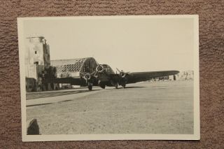 Scarce Ww2 Photograph Of A Italian Air Force Bomber Aircraft W/insignia