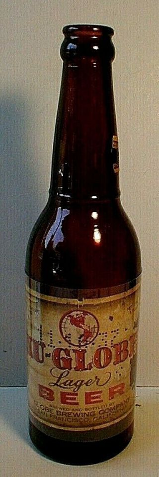 Irtp Nu Globe Paper Label Beer Bottle,  Globe Brg,  Co.  San Francisco,  Calif.