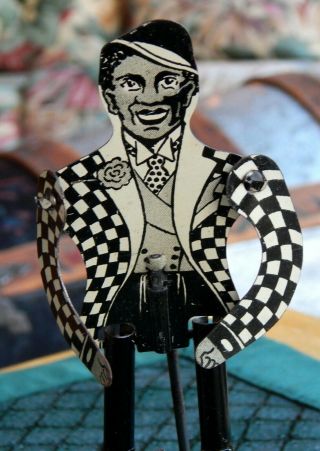 1930 ' S Black Americana Jigger Dancing Man in Tuxedo Tin Toy - Buffalo Toys 2