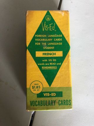Vintage Vis - Ed French Vocabulary Cards Flash Cards For The Language Student