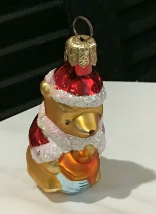 Retired Midwest Cannon Falls Classic Pooh Blown Glass Mini Christmas Ornament