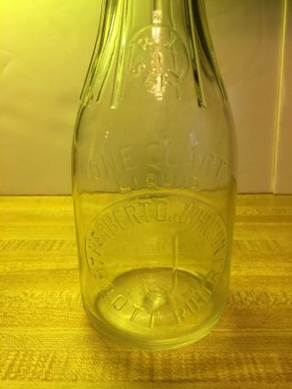 Herbert D.  Johnson,  Emb. ,  Qt. ,  Milk Bottle,  Abbott Run,  R.  I. ,  Rhode Island 3