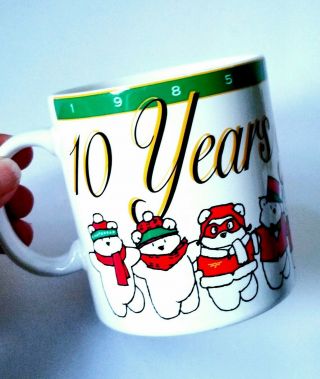 Dayton Hudson Bear Christmas Mug 10 Years Of Santa Bear,  1985 To 1994 Marshall