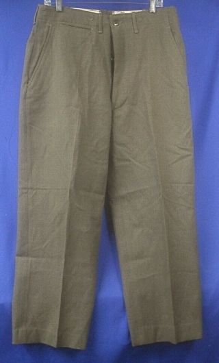 Wwii Us Army Brown Wool Uniform Trousers Pants 33 X 28