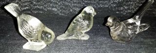 Vintage Alley Agate Co Miniature Pressed Glass Standing Sparrow Figurines 1930s