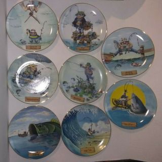 Set Of 8 Danbury Gary Patterson The Art Of Fishing Collector Plates