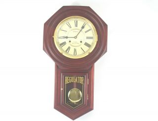 Vintage Waltham Regulator 31 Day Chime Pendulum Wall Clock W/key