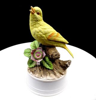 Royal Crown Bisque Yellow Canary Music Box