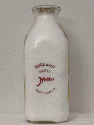 Sspq Milk Bottle North East Dairy Co Nedco North East Pa Erie County 4 - Side 2 - Cl