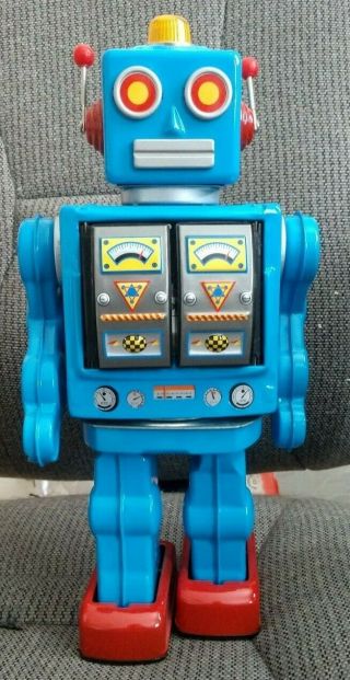 Star Strider Robot Tin Toy Blue Metal House Japan