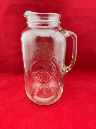 Vintage Golden Harvest Glass Mason Jar Half Gallon Lemonade Tea Pitcher