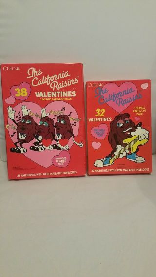 Vintage Cleo (1989) The California Raisins 2 Boxes Valentines Day