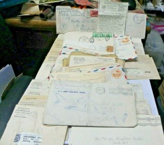 Old Us Military Letters With Stamps On Them From 1940 