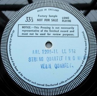 Schubert: String Quartet In C - Sandor Vegh Quartet 2x Decca Test Pressings
