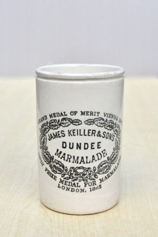 Vintage C1900s 1lb Taller Size James Keiller Dundee Marmalade Maling Pot Jar