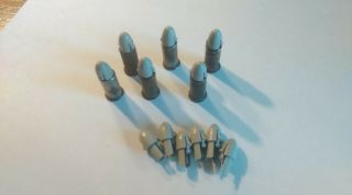 Mattel Shootin Shell Bullets Full Set Of 6 Complete Bullets Plus 6 Extra Tips