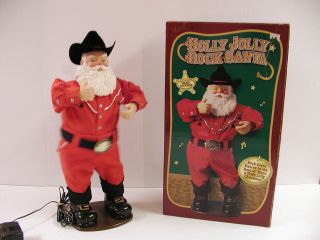1999 Holly Jolly Animated Christmas Rock Santa Dancing Figurine Edition 2 Mib