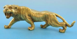 Chinese Old Fengshui Copper Hand - Carved Chinese Zodiac Tiger Statue F01