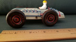 Vintage Marx Wind Up 1 Tin Toy Race Car With Balloon Tires