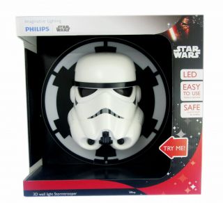 Large Philips Star Wars Stormtrooper 3d Led Wall Night Light Batteries