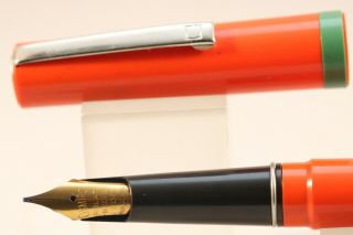 Osmiroid Easy Change Rolatip Medium Soft Fountain Pen,  Orange With Chrome Trim