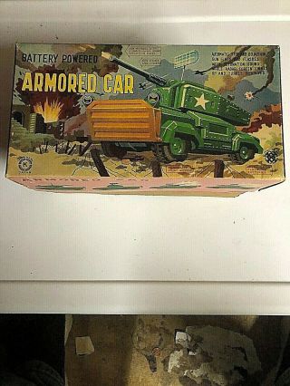 1960’s Japan Battery Powered Armored Car Toy Rare
