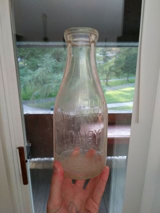 Old Schiller Park Dairy Glass Milk Bottle Syracuse,  Ny