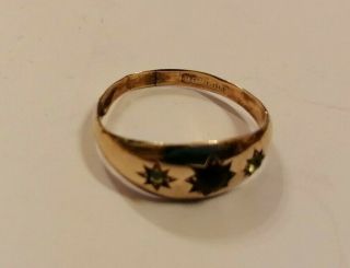 Antique 9k gold gypsy ring AF size N/O 1.  5 gms 3